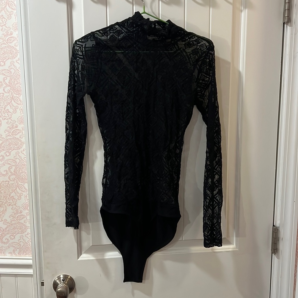 Sheer black bodysuit